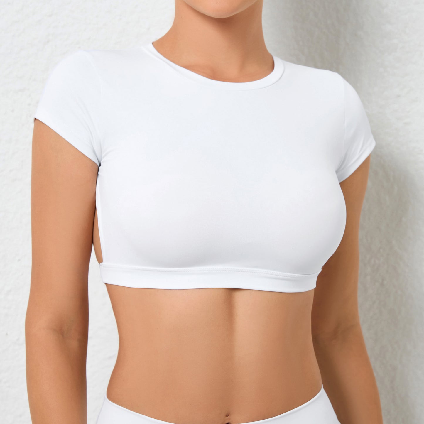 Backless Crop Top Blanco