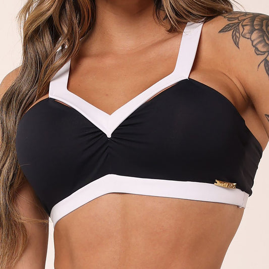 Xcaret Black & White Crop Top