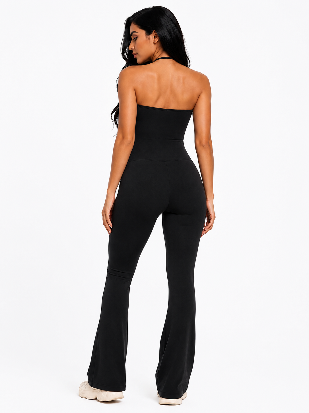 Enterizo Palazo Halter Negro