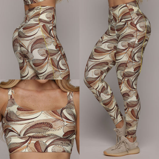 Paisley Legging Brasileño Scrunch & Crop Top