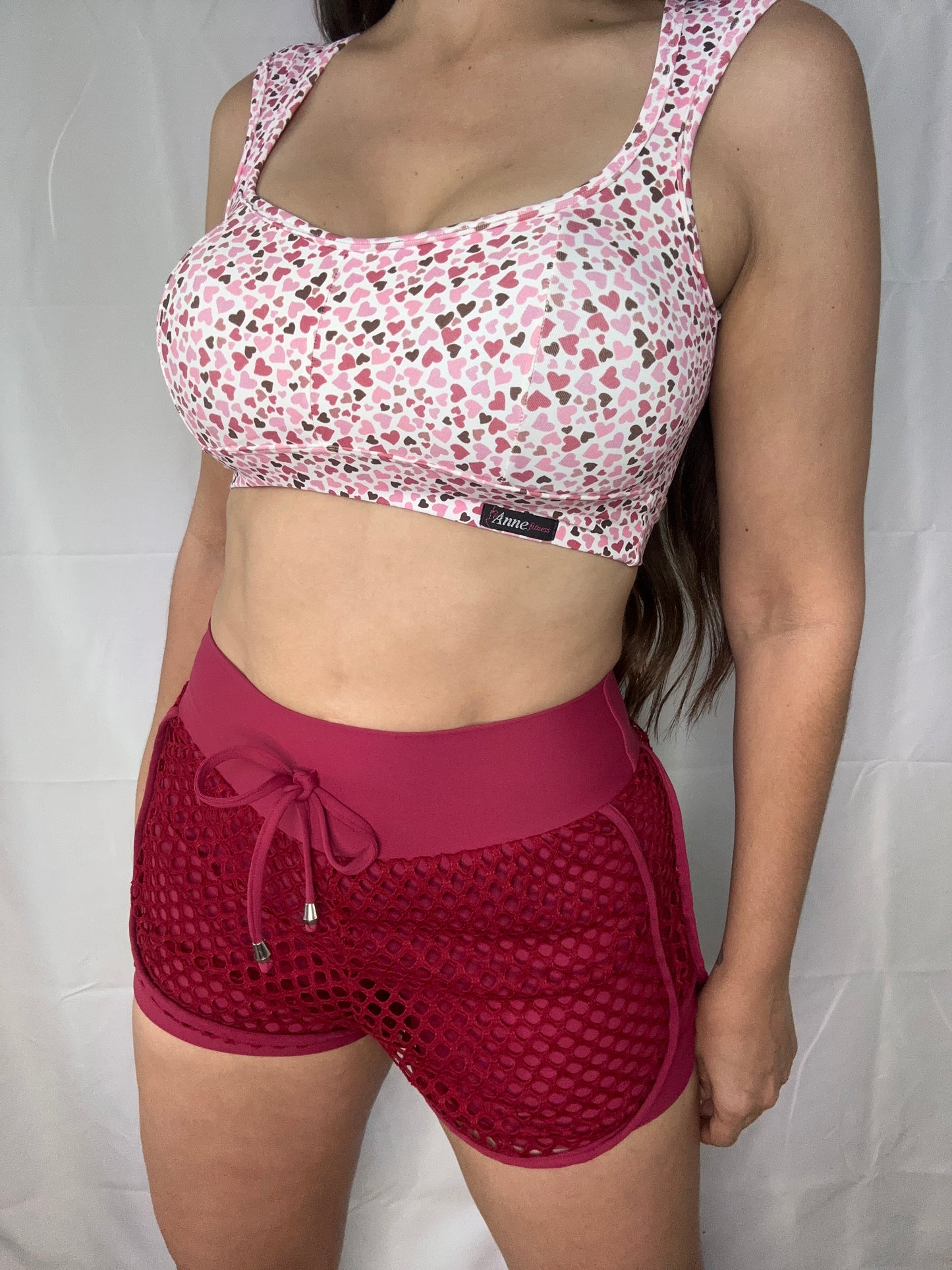 Short Malla Brasileño & Top Corazones