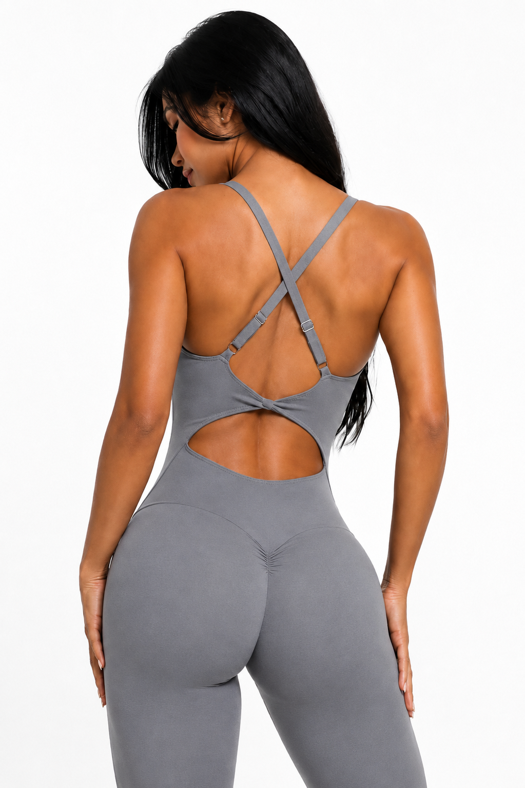 Elevate Enterizo Gris con Tiras Ajustables