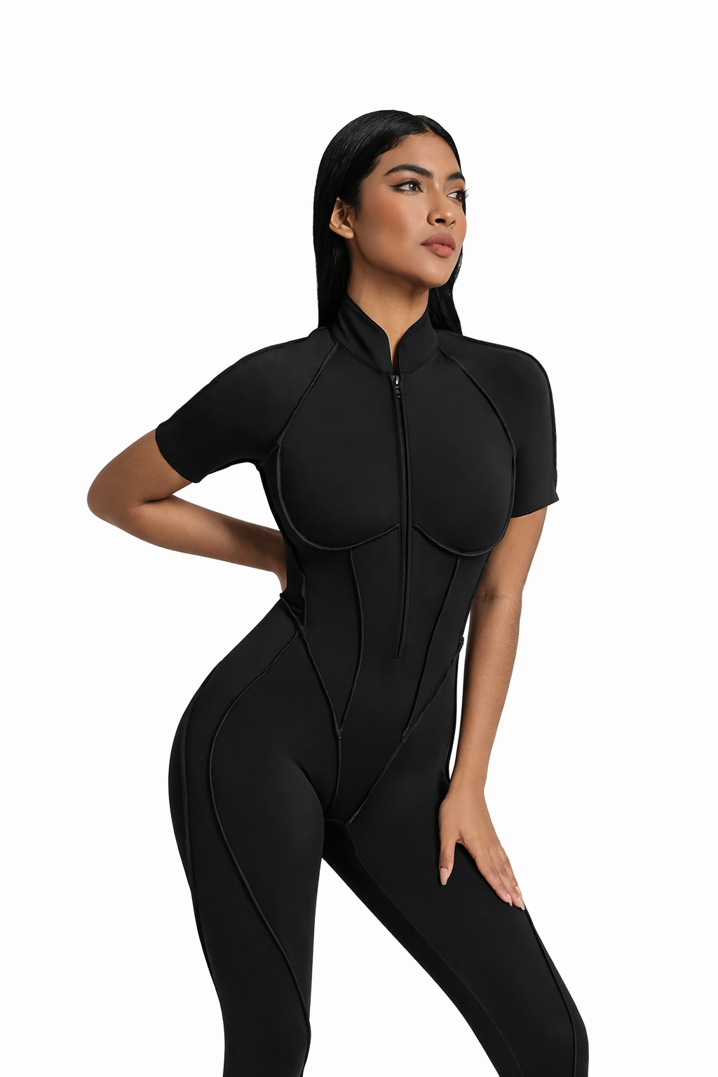 Moto Mami Enterizo Negro con Zipper