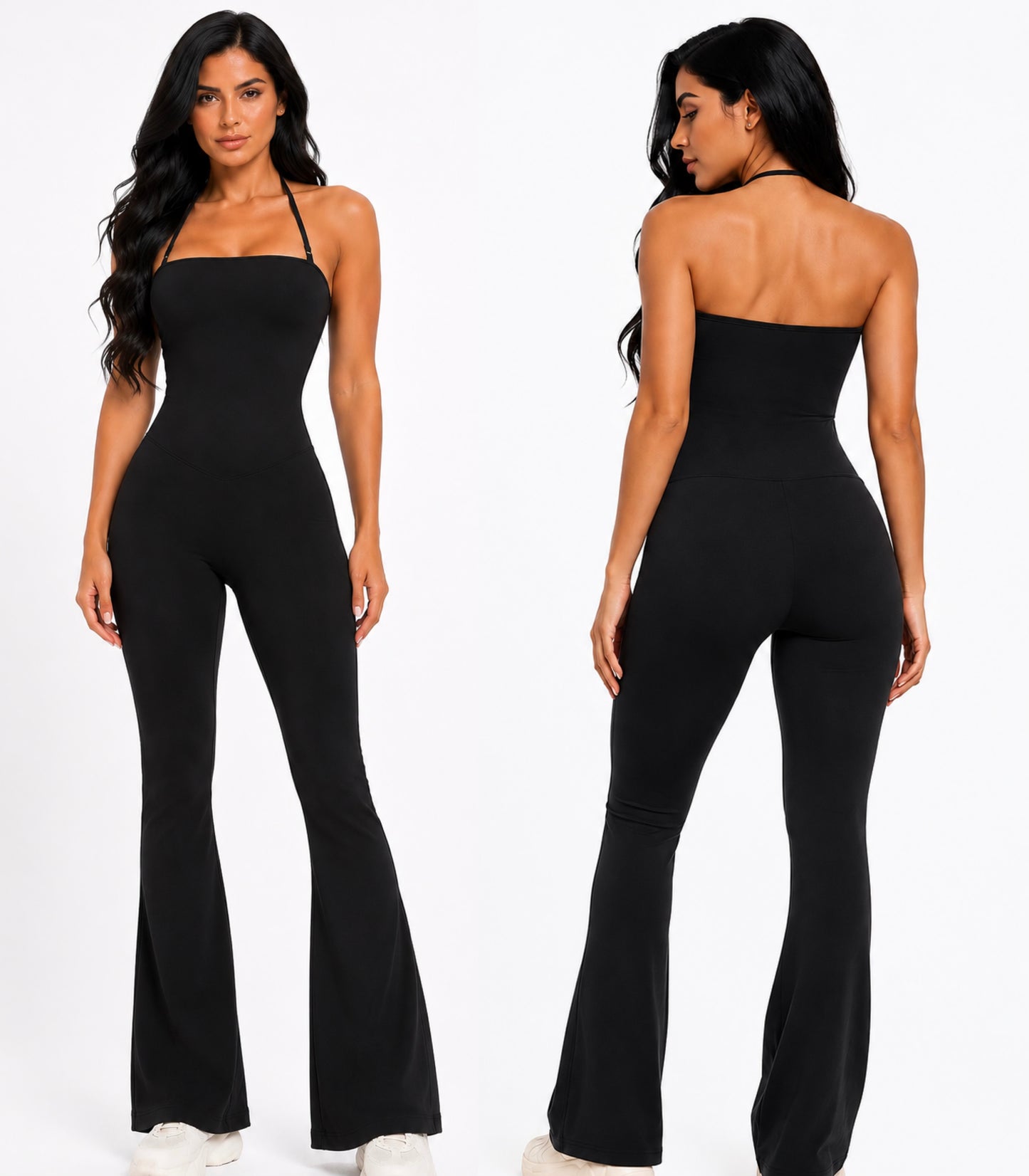 Enterizo Palazo Halter Negro
