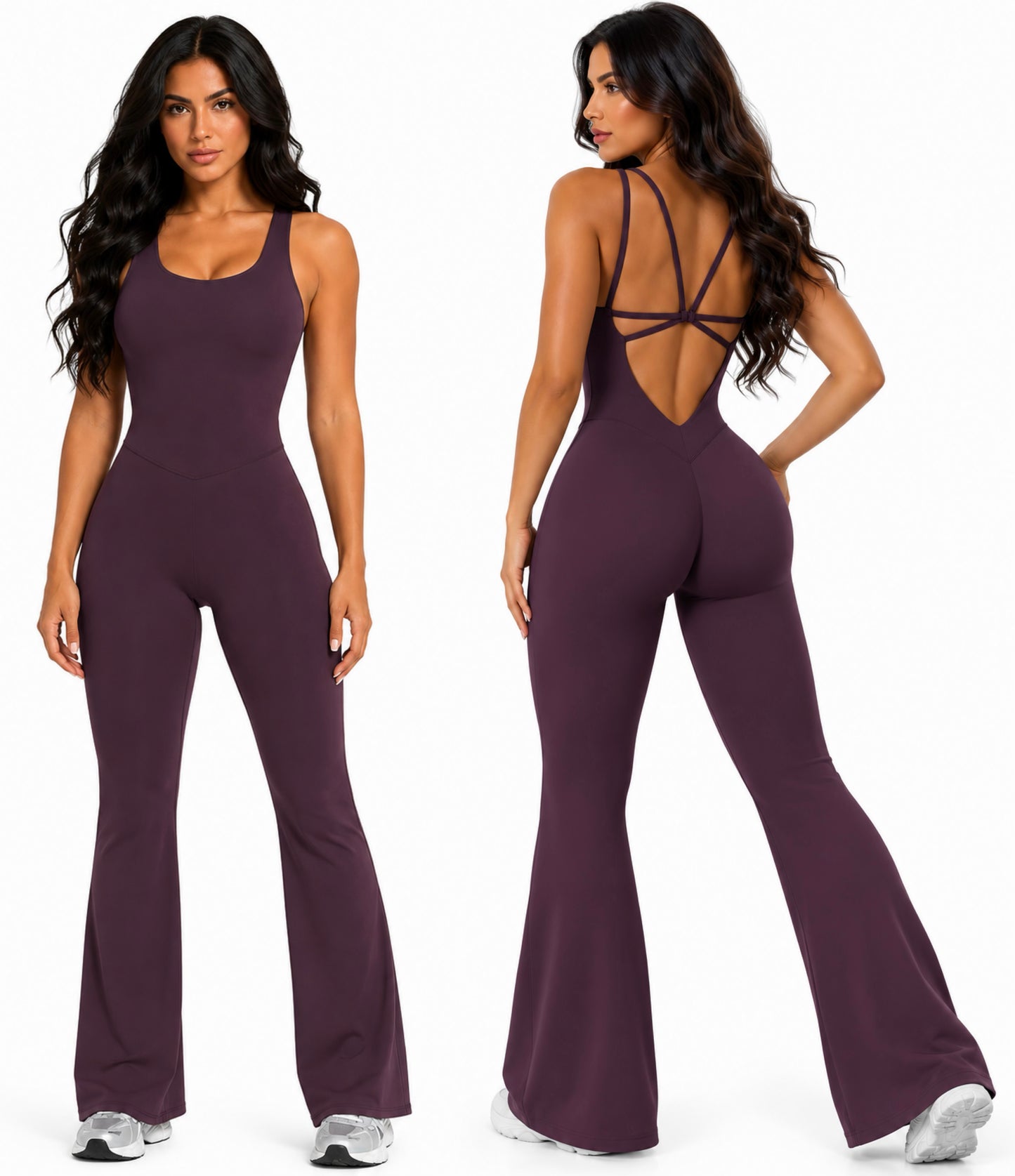 Goddess Jumpsuit Palazo Plum