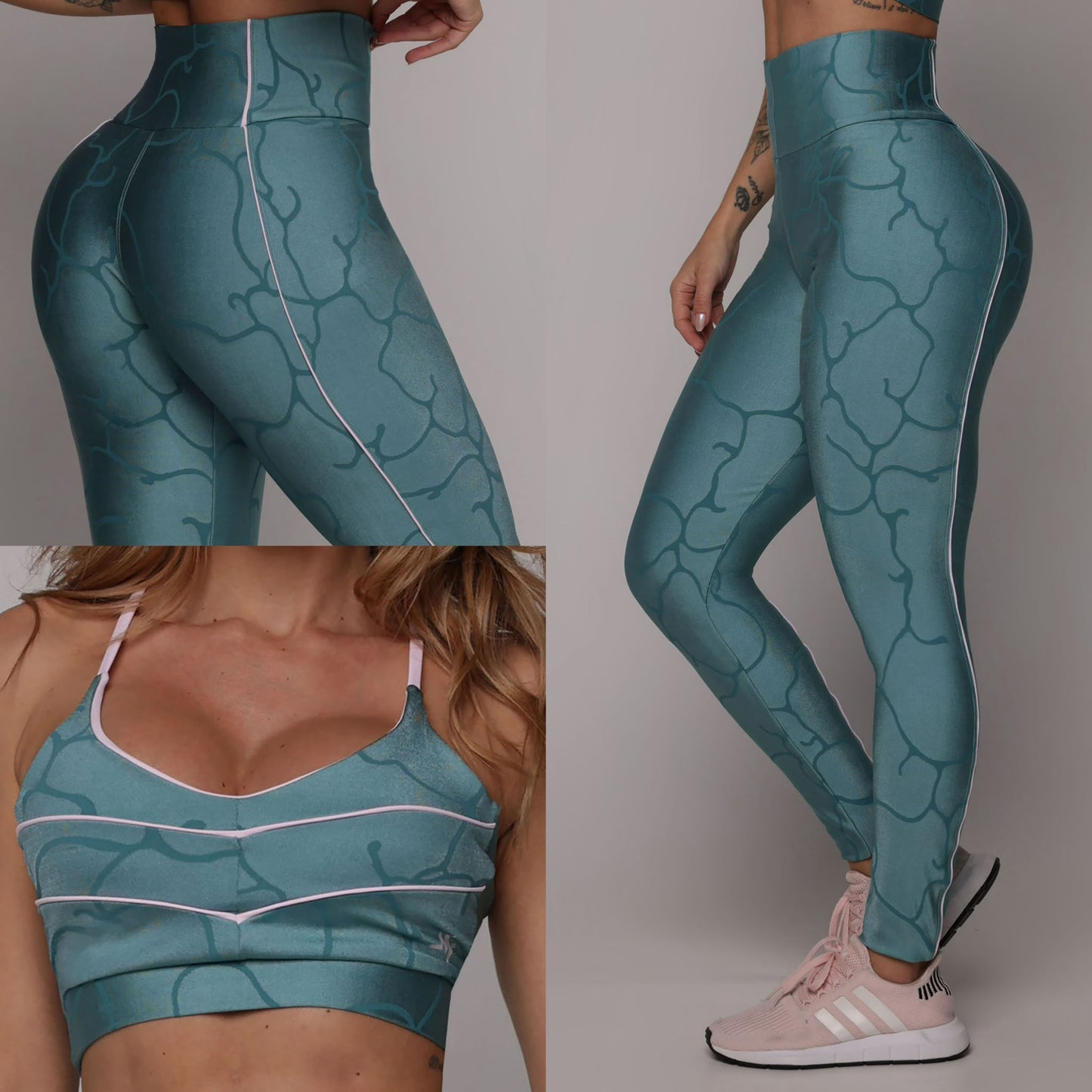 Ocean Crack Legging Brasileño Scrunch & Crop Top