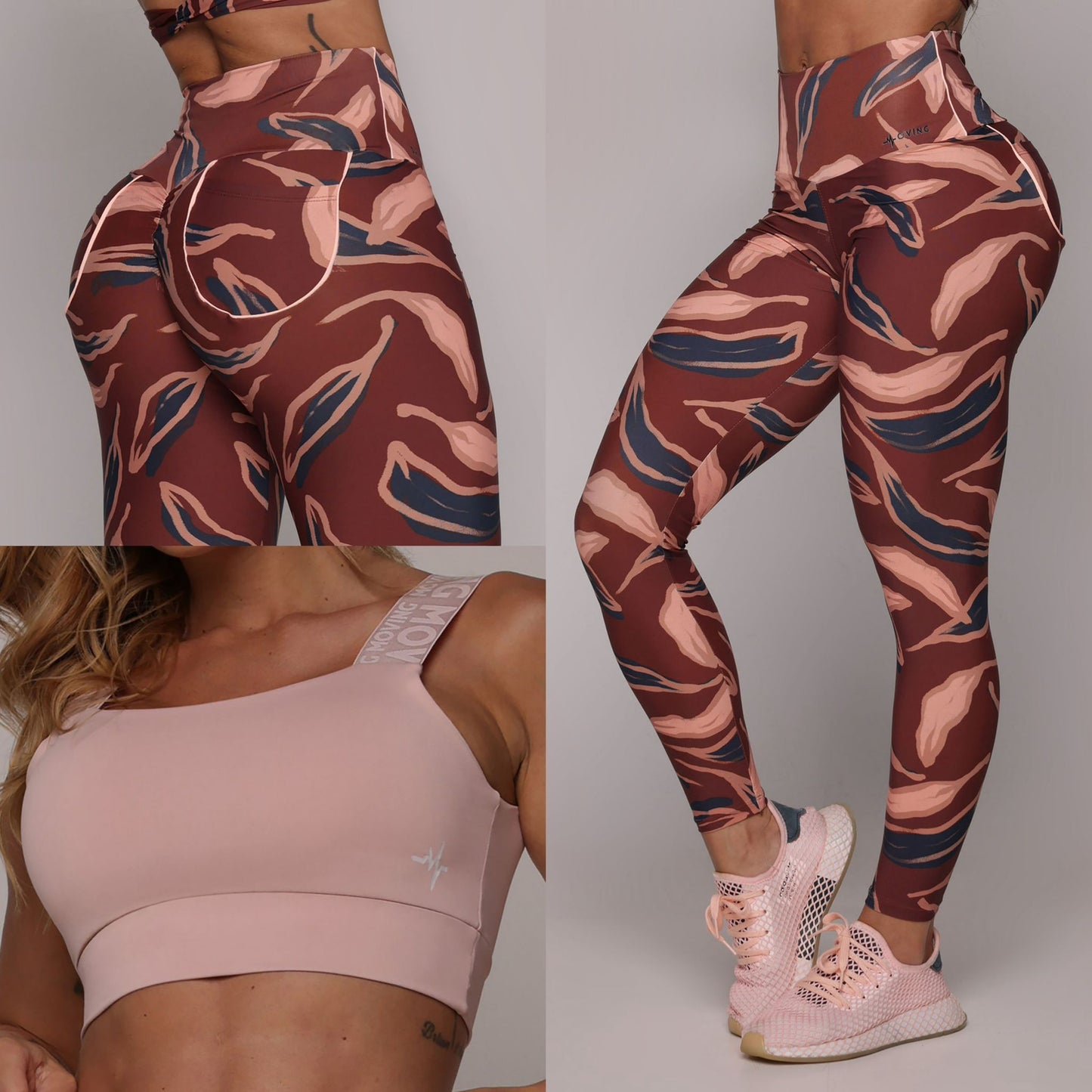 Amara Legging Brasileño Scrunch con Bolsillos & Crop Top