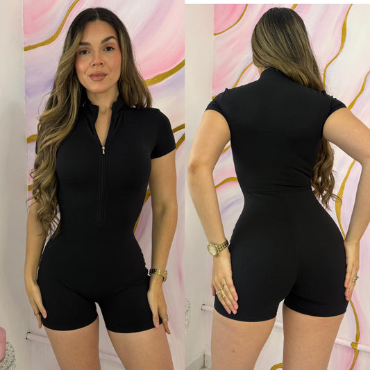 Seam Sculpt Romper Negro