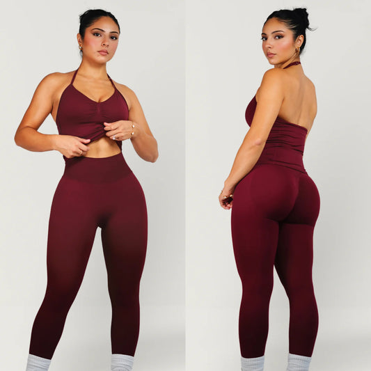 Sculpt Seamless Red Cherry Legging & Holter Top