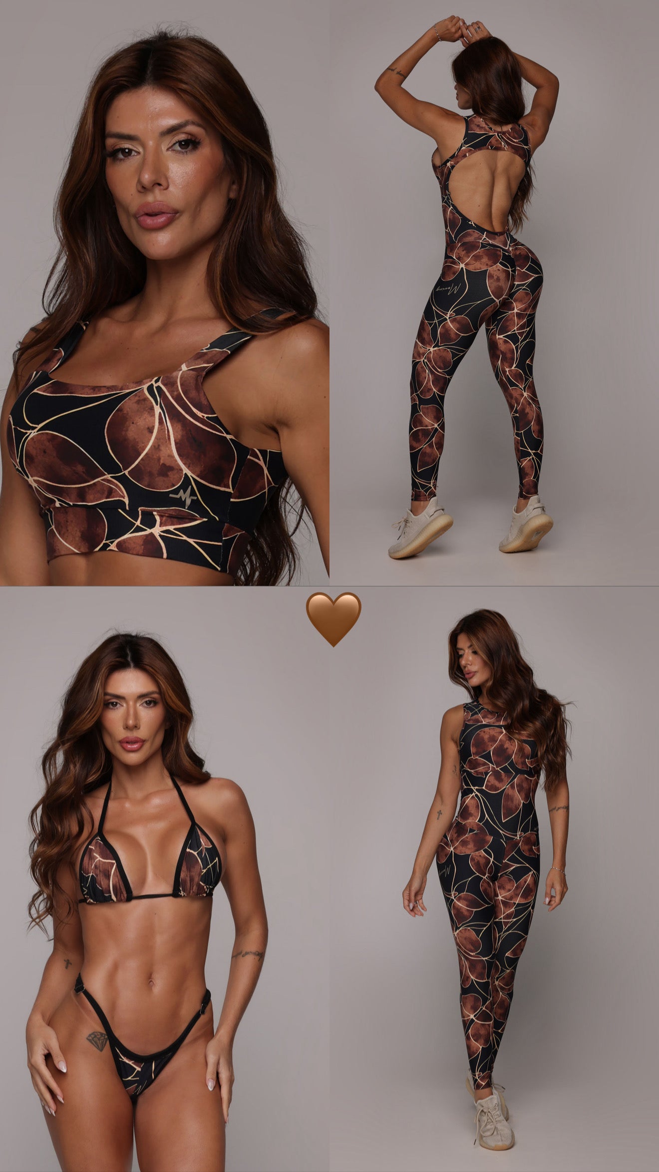 Golden Blossom Enterizo Brasileño Scrunch