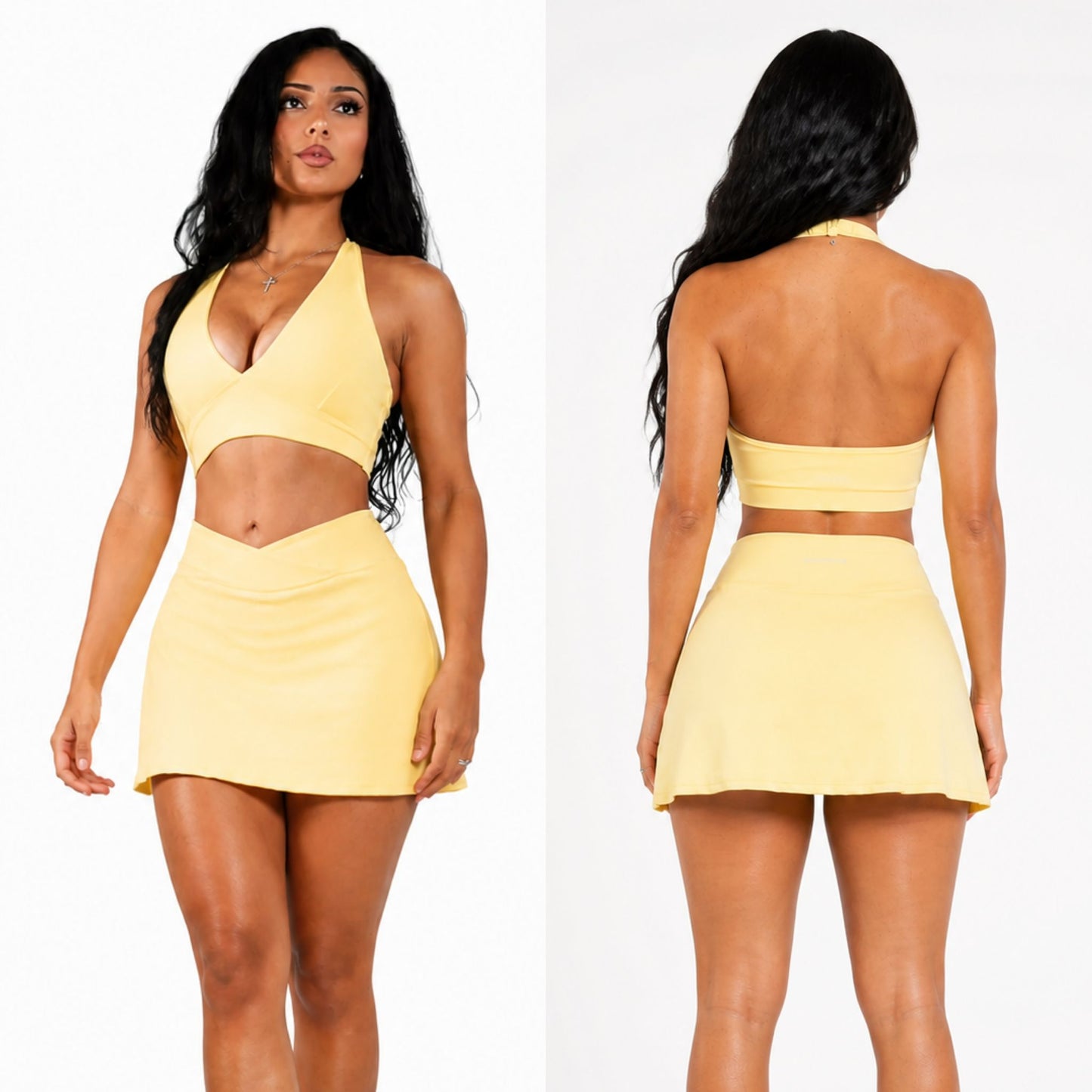 Glow Falda con Pantalón & Top Amarillo Claro